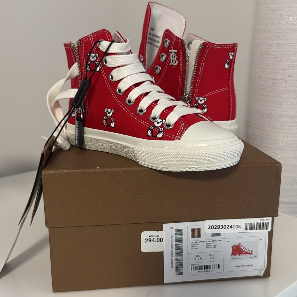 Red High-Top Kids Sneakers